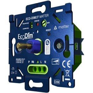 Led dimmer Matter 0-250W voor België | ECO-DIM.17 Matter | Kleine inbouwdiepte | Voor alle merken afdekmateriaal