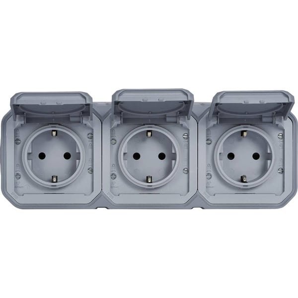 Legrand 069743L Compleet Spatwaterdicht schakelmateriaal Plexo Grijs 1 stuk(s)