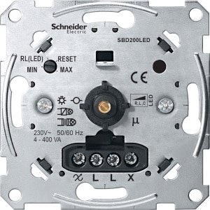 Merten MEG5134-0000 Dimmer (inbouw) Geschikt voor lampen: Gloeilamp, Halogeenlamp, LED-lamp Aluminium