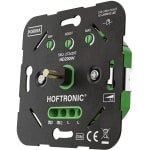 HOFTRONIC - LED Dimmer - 0.5 - 200 Watt - Fase afsnijding (RC) Trailing edge - Inbouw - Enkel - Voor alle afdekmaterialen - 2-draads dimmer - Universeel - Geruisloos - Incl. Adapterset inbouwdimmer