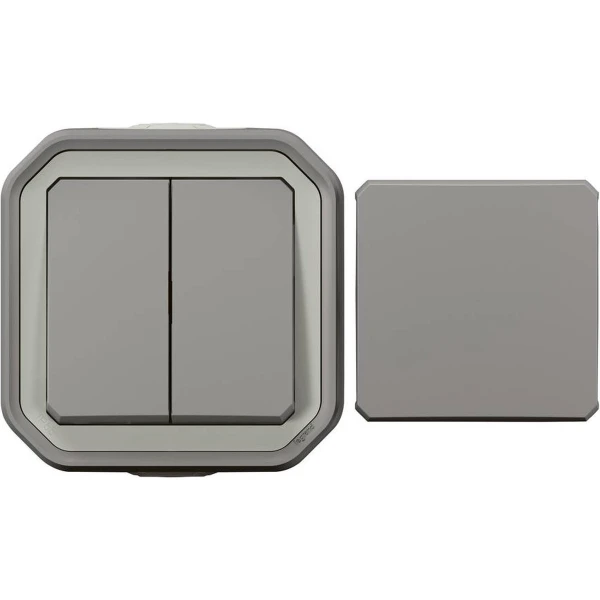 Legrand 069719L Compleet Spatwaterdicht schakelmateriaal Plexo Grijs 1 stuk(s)