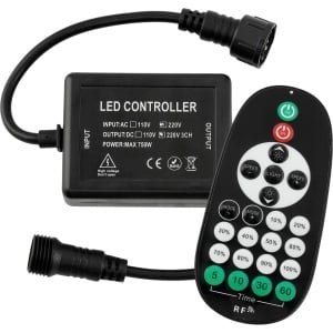 Odaily LED Dimmer met Afstandsbediening voor Prikkabels - 750W - IP65 Waterdicht - Timerfunctie - Dimmer voor Lichtsnoeren en Lichtslingers