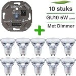 Philips GU10 LED lamp - 10-pack - 4W - Dimbaar - Warmwit Licht + LED Dimmer 0-175W