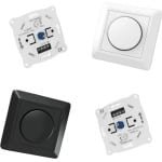 Bouwshop Utrecht - Inbouw Muur Dimmer - Spotjes bediening - Centraalplaat + Afdekraam- Dimmer voor LED-verlichting - 220V - Energiebesparend - 200W - Zwart