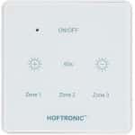 LED Muurdimmer Touchscreen - Draadloos - Touchpaneel - Geschikt voor 12V verandaverlichting - 3 kanaals - Op batterij - Wit