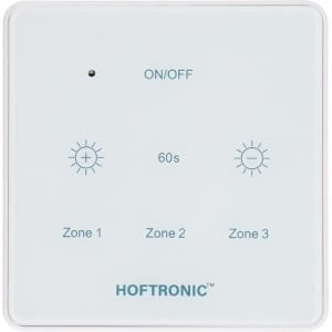 LED Muurdimmer Touchscreen - Draadloos - Touchpaneel - Geschikt voor 12V verandaverlichting - 3 kanaals - Op batterij - Wit