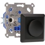 Premium Universal Dimmer 250W - Inbouw, 2-Draads, Zwart Afdekraam - Geschikt voor LED, Gloei-, Halogeenlampen - Auto Detectie & Overbelastingsbescherming