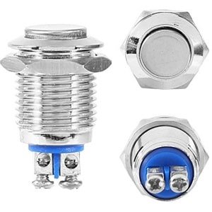 Moment Switch 12v - Waterdicht - 12mm - Momentary Push Button