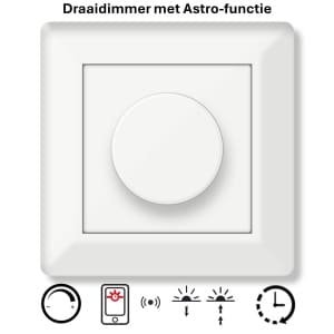 Freelux Draaiknop | Astro-schakelklok met app | led-dimmer | 230VAC - 500VA/2,1A | Zuiver wit glans