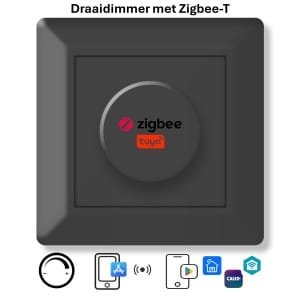 Freelux Draaiknop | Zigbee Smart Life | Led Dimmer | 230VAC - 250VA/1,1A | Signaal zwart mat gelakt