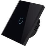 Smart WiFi LED Dimmer - Glazen Schakelaar - Zwart - 1 Lichtpunt - TrueLED