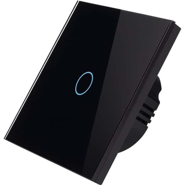 Smart WiFi LED Dimmer - Glazen Schakelaar - Zwart - 1 Lichtpunt - TrueLED