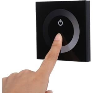 Touch Panel Dimmer Wandschakelaar Controller LED Light Strip DC 12V-24V Zwart