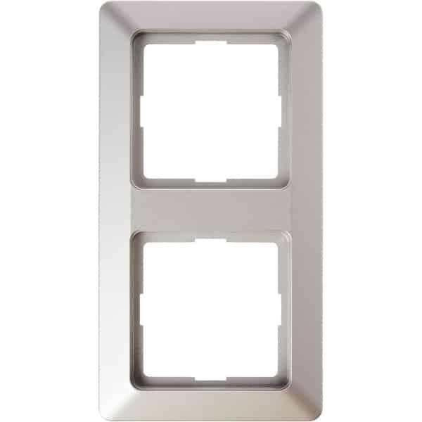 Afdekraam 2-voudig voor schakelmateriaal, Kleur Staal