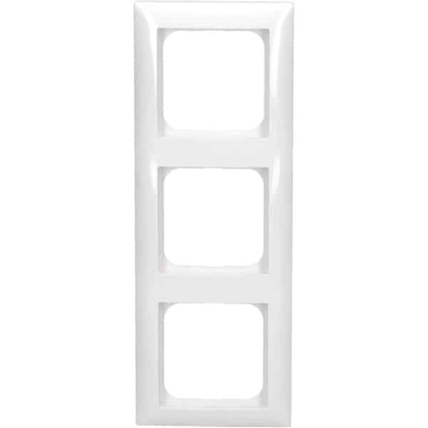 Driefoudig afdekraam voor schakelmateriaal in alpinewit