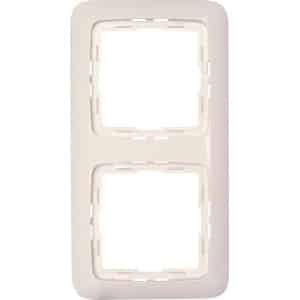 Dubbel afdekraam voor schakelmateriaal, 2-voudig, zuiver wit