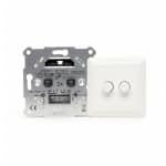 Duo LED Dimmer 2x 0-100W (Fase-afsnijding) - Dubbele dimmer (met knoppen & afdekraam)