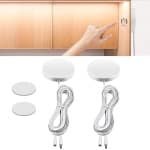 Allecto Plus - 2-pack LED touch-dimmer schakelaar 12V-24V 60W voor LED-strip - wit - geen gaten nodig - sensor - hout - DC-interface.