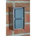 Dubbel Stopcontact Buiten RVS IP55 met Schakelmateriaal - Weerbestendig Tuinstopcontact