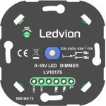 Ledvion - 0-10V LED Dimmer - Compacte Inbouw - Flikkervrij - Wisselschakeling - 230-240V - Universeel