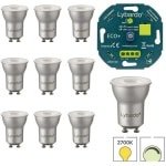 Lybardo - GU10 LED lamp - GU11 spot 35mm - 10 pack - 3.5W - Dimbaar - Warmwit Licht + LED Dimmer 3-200W