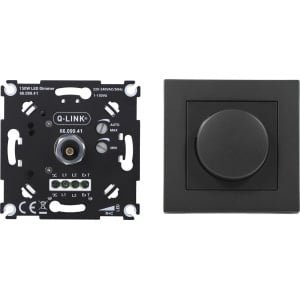 Q-Link dimmer LED - RC - druk-wissel - 1-150W - afdek element - zwart