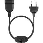 3 meter led dimmer met schakelaar voor ledlampen - platte eurostekker - 220-250 V/100 W Max - zwart