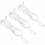 3 x Stroomkabel - LED - Halogeen - Bulb - Aan-Uit - Dimmen - connector - snoerdimmer - 2 m - Wit