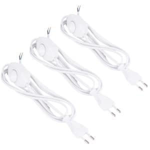 3 x Stroomkabel - LED - Halogeen - Bulb - Aan-Uit - Dimmen - connector - snoerdimmer - 2 m - Wit