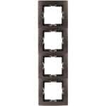 Afdekraam 4-voudig voor schakelmateriaal in rozenhout-bruin