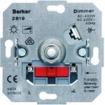 BERKER dimmer - Inbouwelement - 230V gloeilamp en 230V halogeen - 60 tot 400 watt - Draai/uit