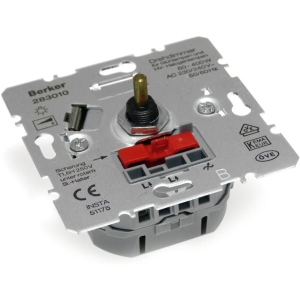 Berker sokkel inbouw dimmer voor 230V lampen 400W