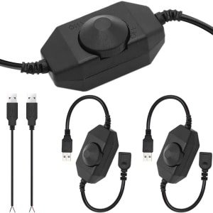 Dimmer USB-vrouwelijk naar mannelijk kabel met dimbare draaischakelaar Controller 5V LED-lichtslangschakelaar Verstelbare schakelaar 2 stuks
