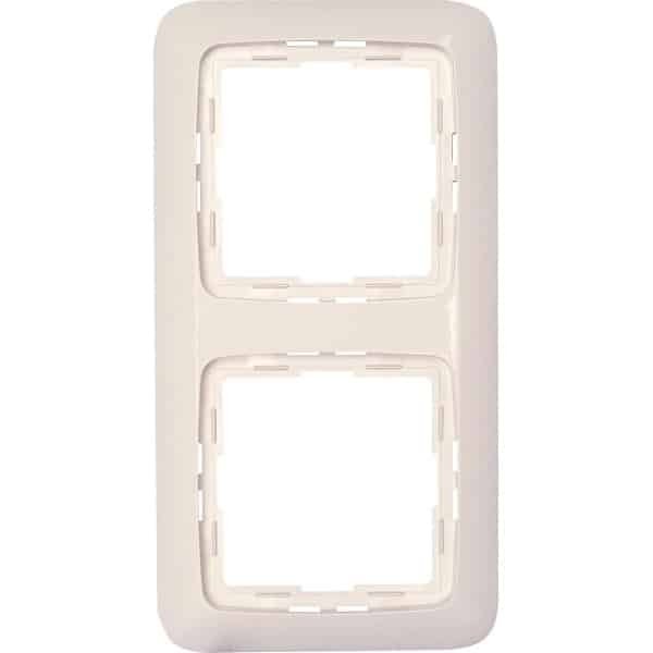 Dubbel afdekraam voor schakelmateriaal, 2-voudig, zuiver wit