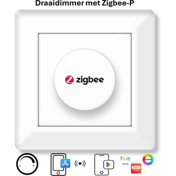 Freelux Draaiknop | Zigbee-P | Led Dimmer | 230VAC - 250VA/1,1A | Signaal wit glans