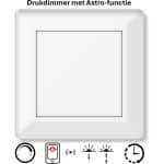 Freelux Drukknop | Astro Tijdschakelaar | Bluetooth | Led Dimmer | 2-polig | 230VAC - 300VA/1,3A_2P | Zuiver wit glans