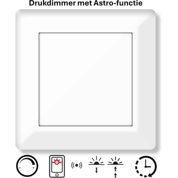 Freelux Drukknop | Astro-schakelklok met app | led-dimmer | 230VAC - 250VA/1,1A | Signaal wit glans