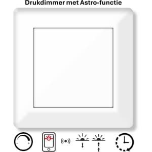 Freelux Drukknop | Astro-schakelklok met app | led-dimmer | 230VAC - 500VA/2,1A | Signaal wit glans