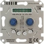 Tradim - LED Dimmer DUO inbouw - 3-100W - Fase afsnijding - Hotelschakelaar functie