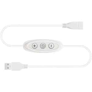 USB Dimmer Schakelaar voor LED Strip Licht - 5V - 8 Helderheidsniveaus - Wit - 1 Stuks