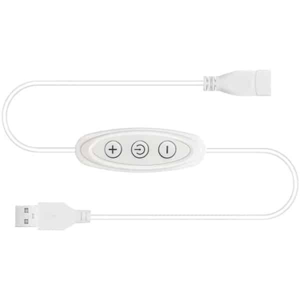 USB Dimmer Schakelaar voor LED Strip Licht - 5V - 8 Helderheidsniveaus - Wit - 1 Stuks
