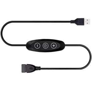USB Dimmer Schakelaar voor LED Strip Licht - 5V - 8 Helderheidsniveaus - Zwart - 1 Stuks