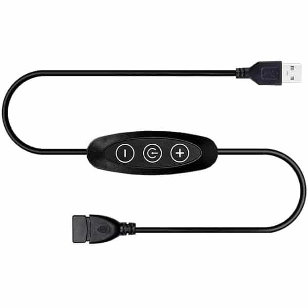USB Dimmer Schakelaar voor LED Strip Licht - 5V - 8 Helderheidsniveaus - Zwart - 1 Stuks