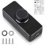 Ynkkvre - LED dimmer - draaibare snoerdimmer 220-240V - geschikt voor dimbare LED en halogeenlampen - 3-100W - eenvoudig te installeren - zwart