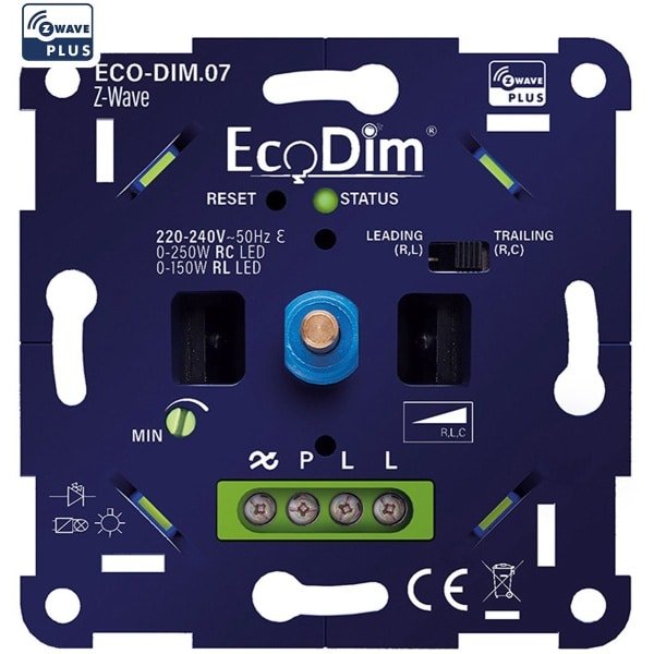 Z-Wave Smart LED Dimmer Inbouw 0-250 Watt - Fase afsnijding