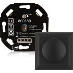 LED Dimmer 0,5-250W Universeel - Inbouw Dimmer met Afdekplaat - Geschikt voor LED Lampen - Inclusief Afdekraam