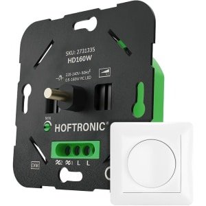 LED dimmer met draaiknop 160W - 0.5-160W - Fase-afsnijding (trailing edge) - Wisselschakeling - Soft-start - Instelbare dimbaarheid - Inclusief wit afdekraam