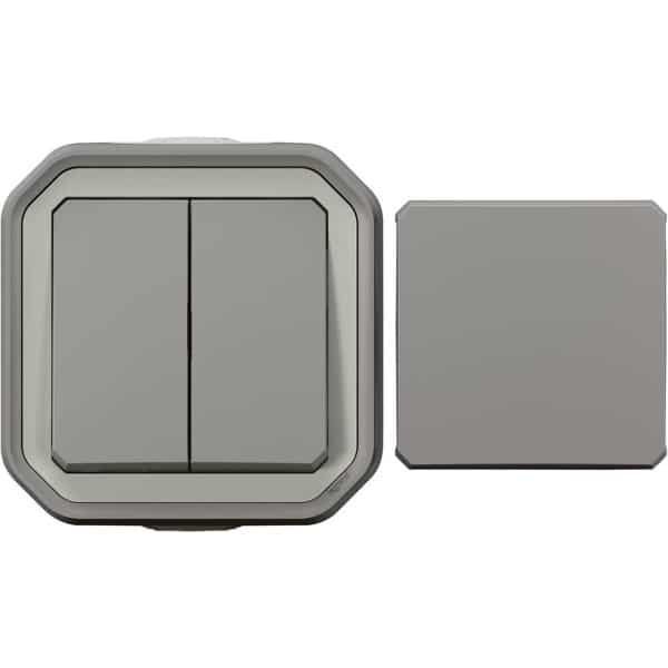Legrand 069719L Compleet Spatwaterdicht schakelmateriaal Plexo Grijs 1 stuk(s)