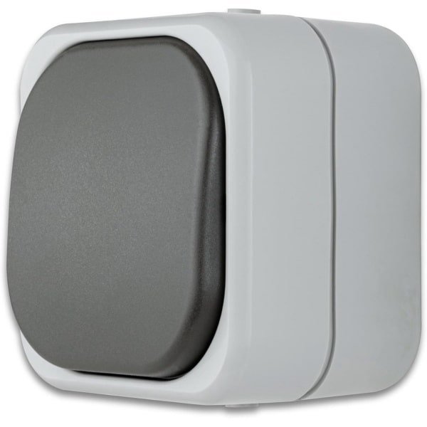 Opbouw Kruisschakelaar Grijs IP44 - Vochtbestendig Schakelmateriaal