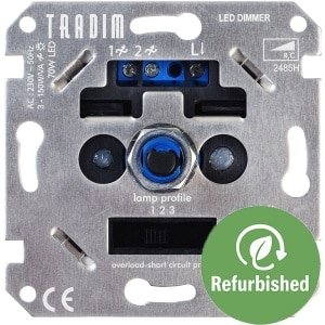 230V universele led muurdimmer instelbaar 3-150W voor dimbare led verlichting | Tradim 2485H - REFURB